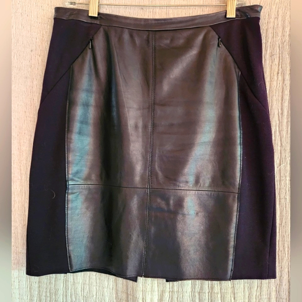 Halogen Black Lined Leather Skirt Size 8